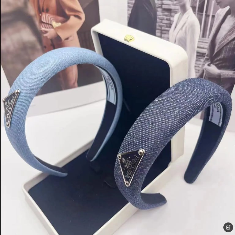 Prada Triangle Logo Denim Headbands [2 styles]