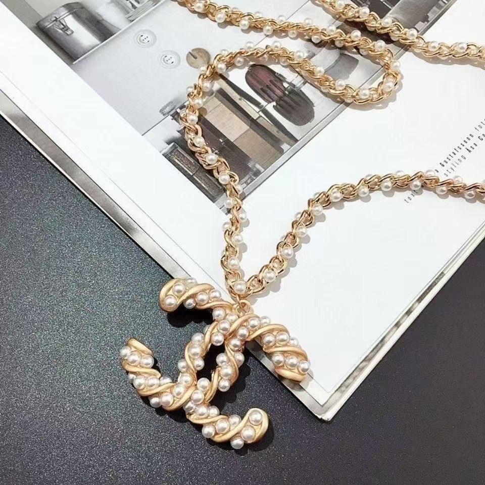 Chanel Pearl CC Logo Necklace