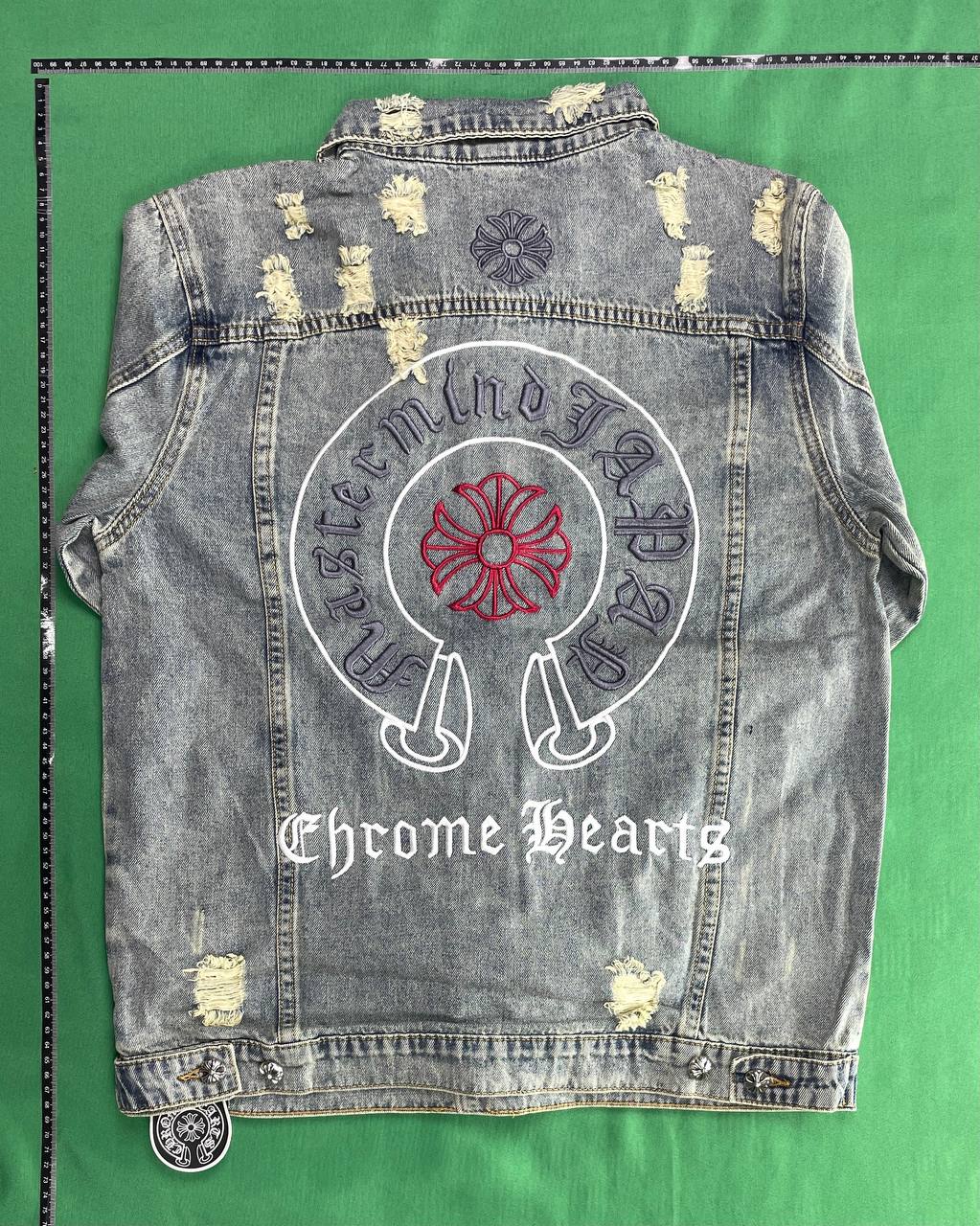 Chrome Hearts Distressed Denim Jacket