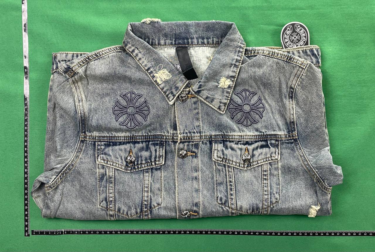 Chrome Hearts Distressed Denim Jacket