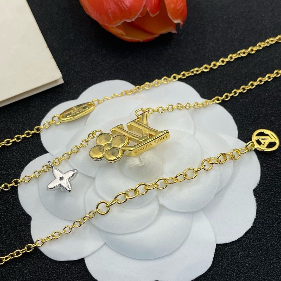 Louis Vuitton LV Flower & Star Charm Necklace
